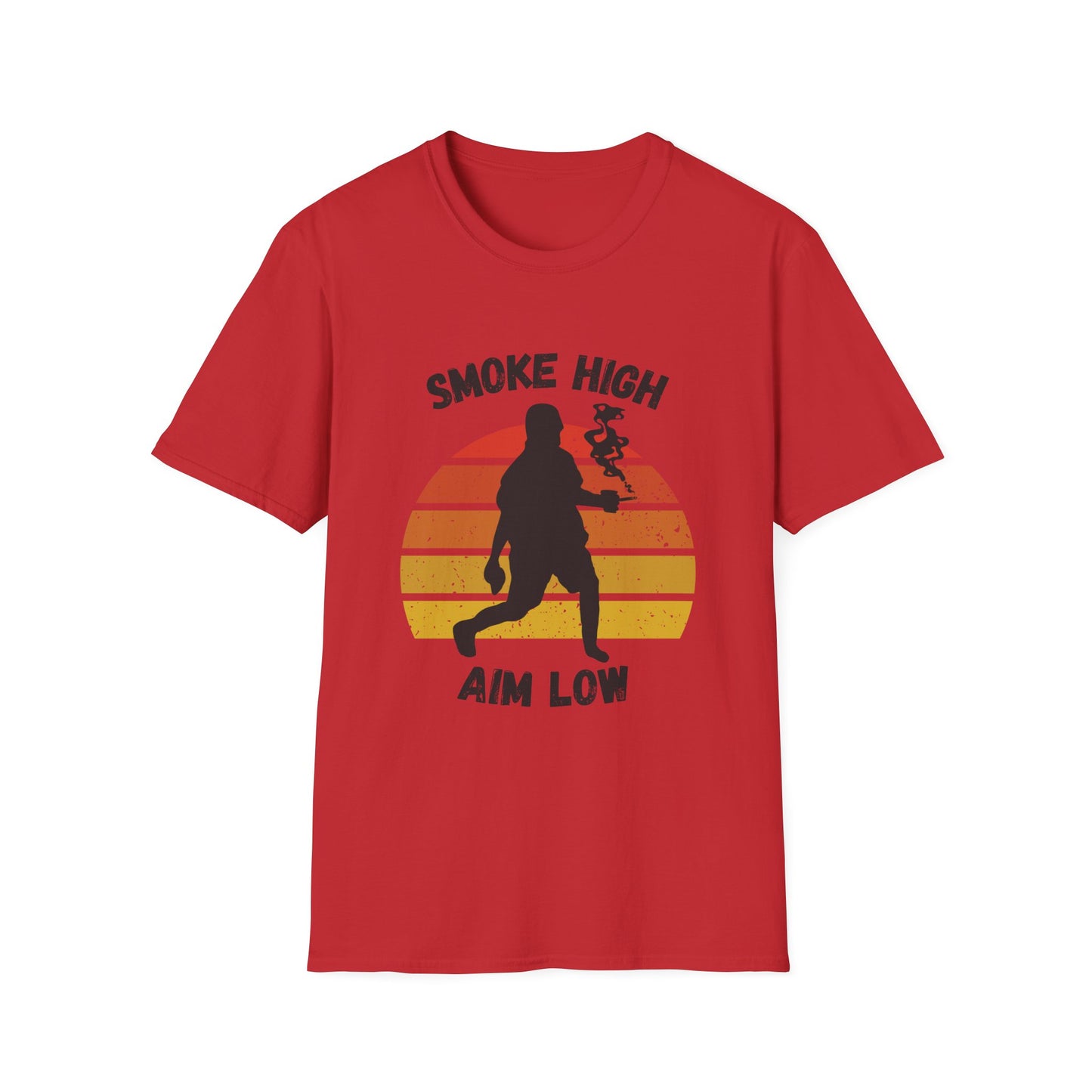 Funny smoke high aim low Unisex Cornhole Shirt