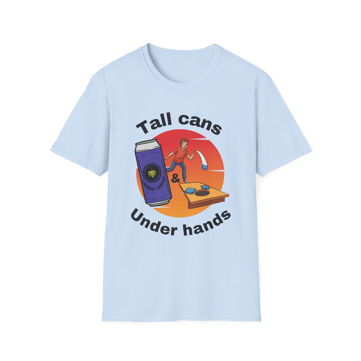 Funny tall cans & underhand Unisex Cornhole Shirt