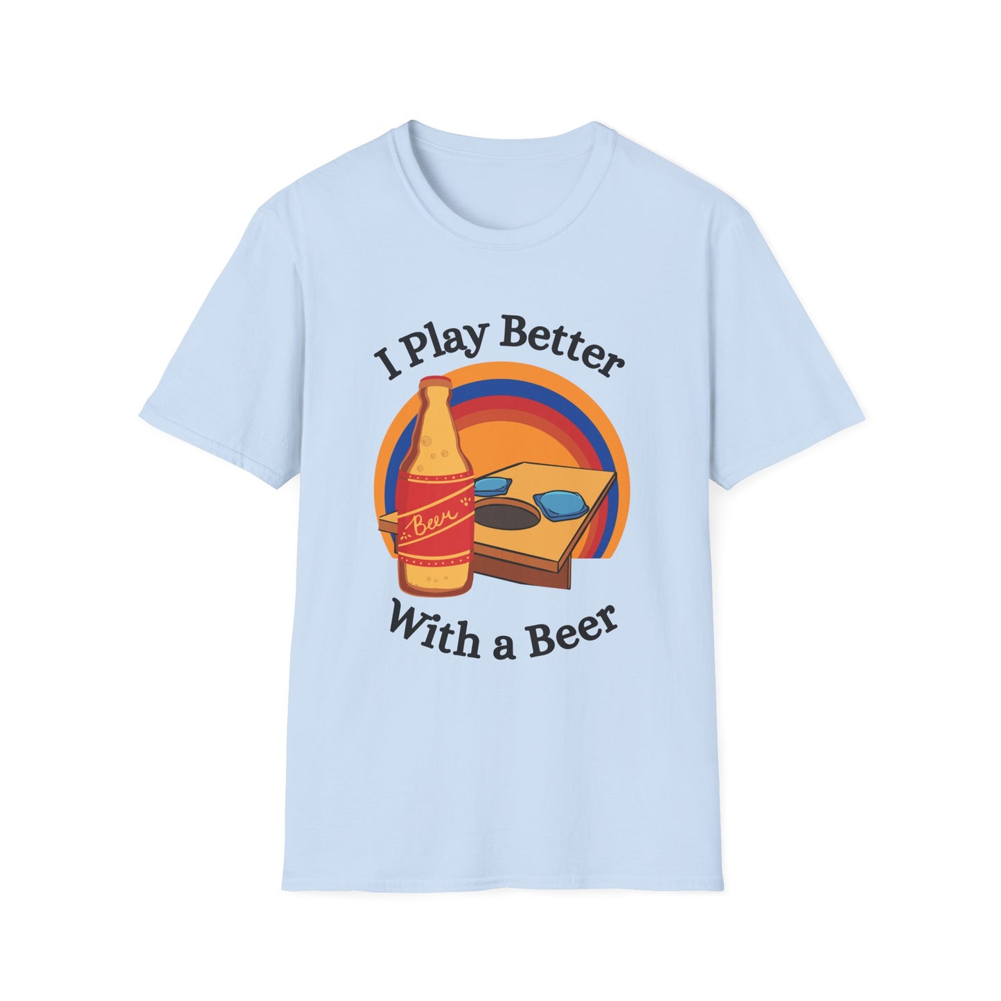 Funny I play better with a beer Unisex Cornhole Shirt