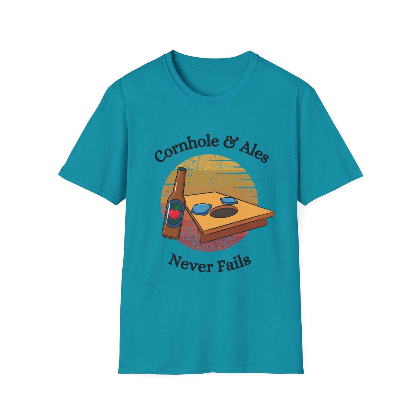 Funny cornhole and ales never fails Unisex Cornhole Shirt