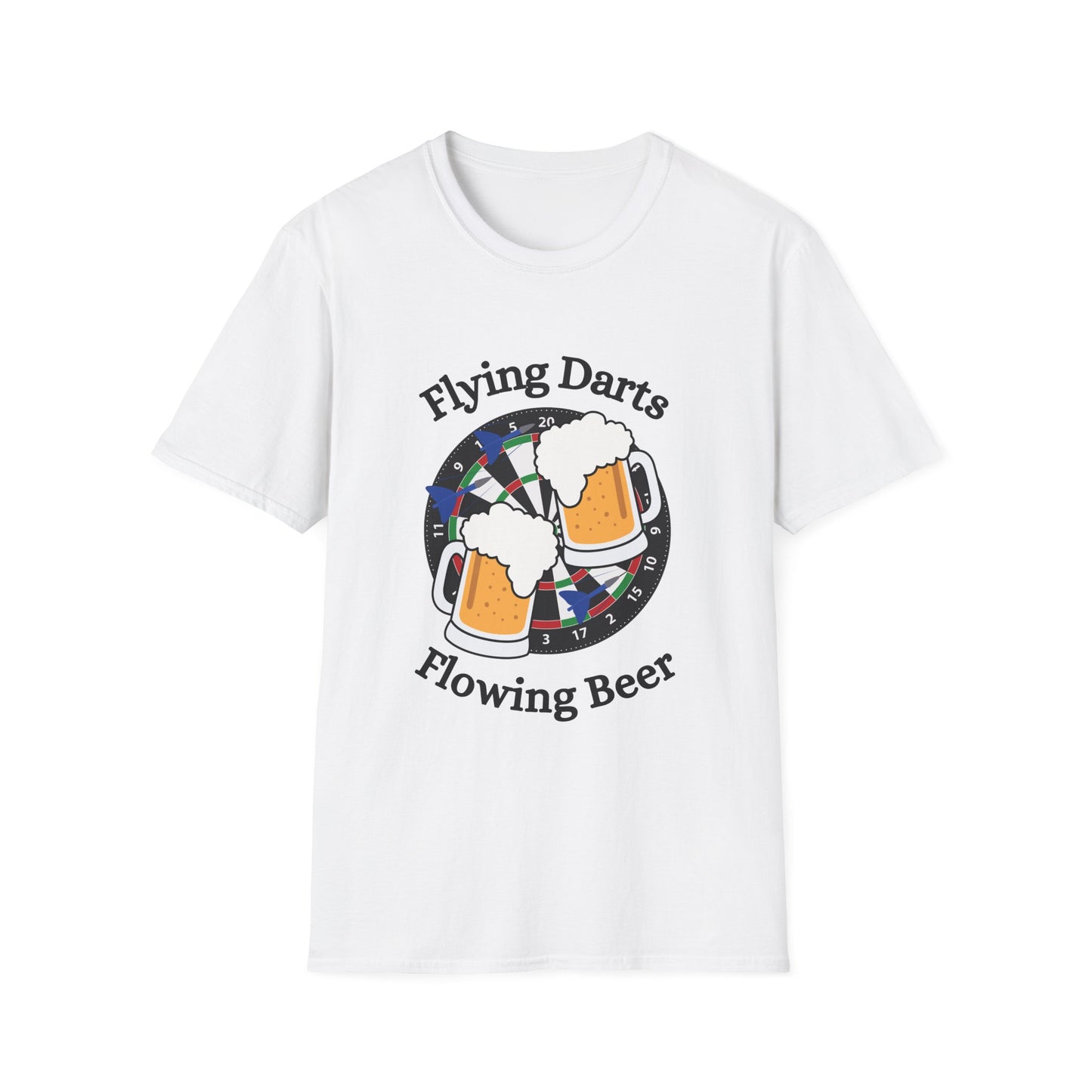 Funny flying darts flowing beer Unisex Darts Shirt