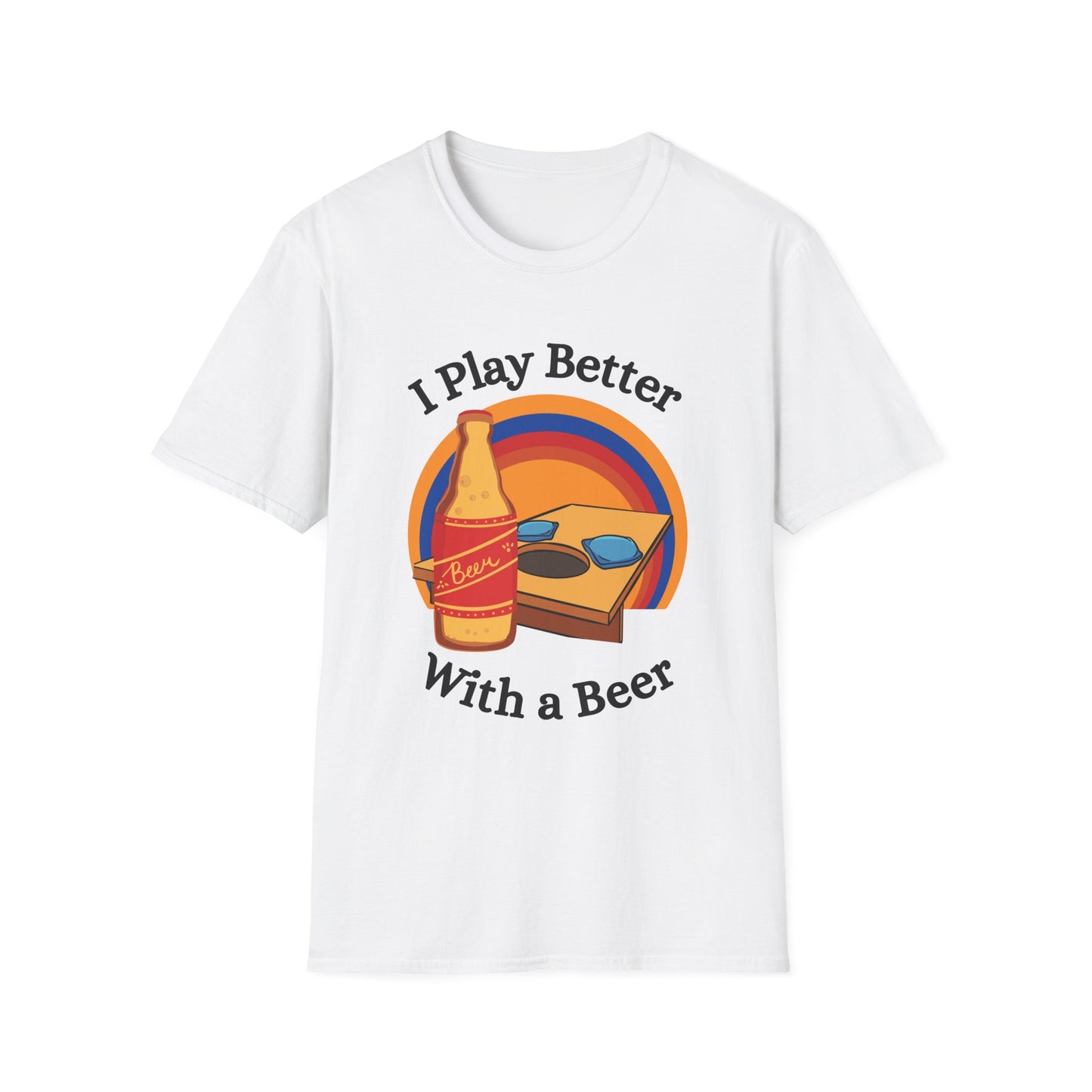 Funny I play better with a beer Unisex Cornhole Shirt