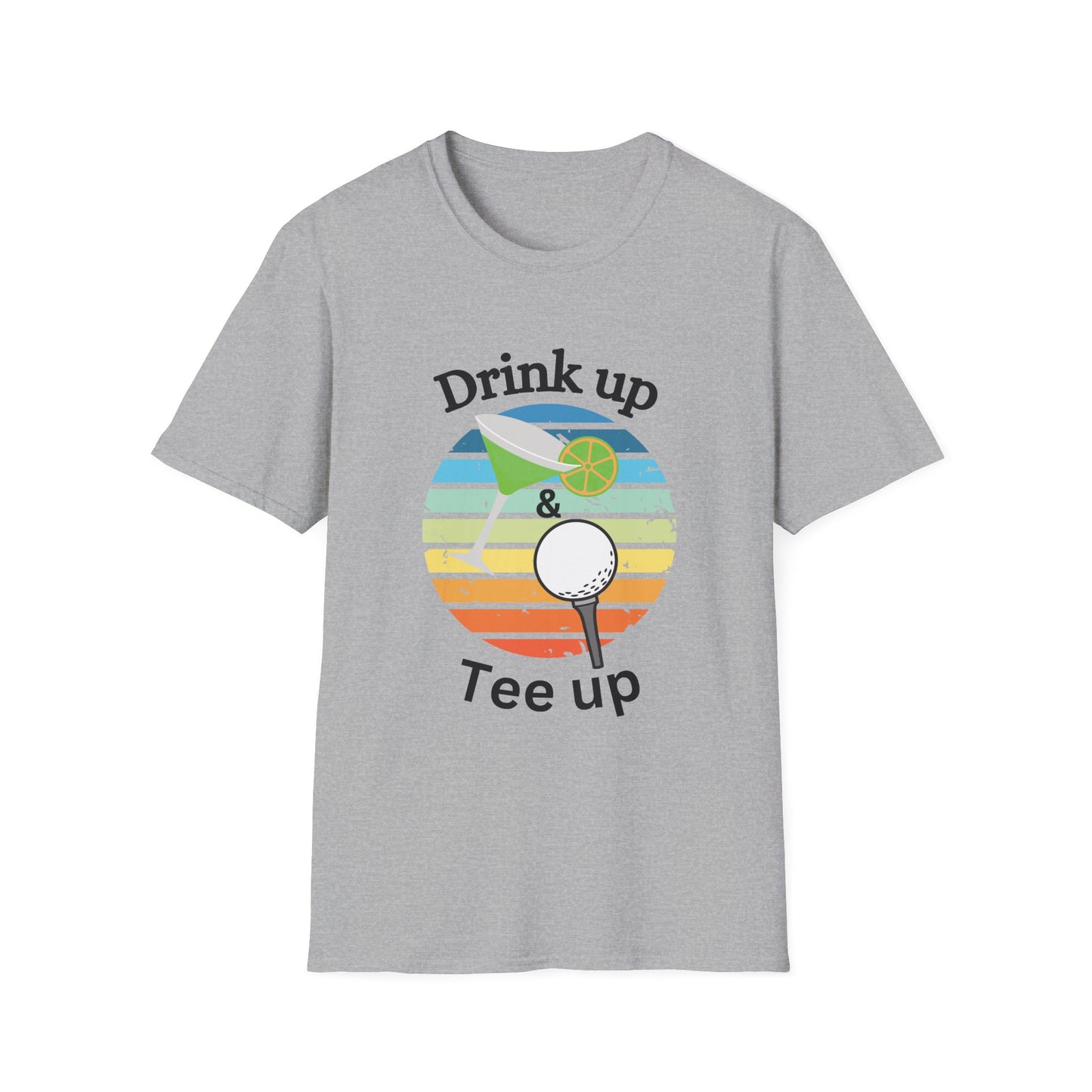 Funny drink up & tee up Unisex Golf Shirt