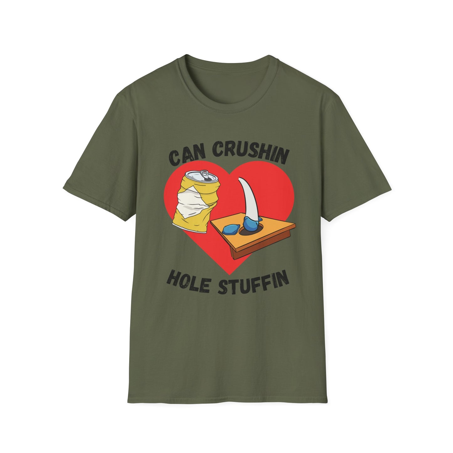 Funny can crushin hole stuffin Unisex Cornhole Shirt