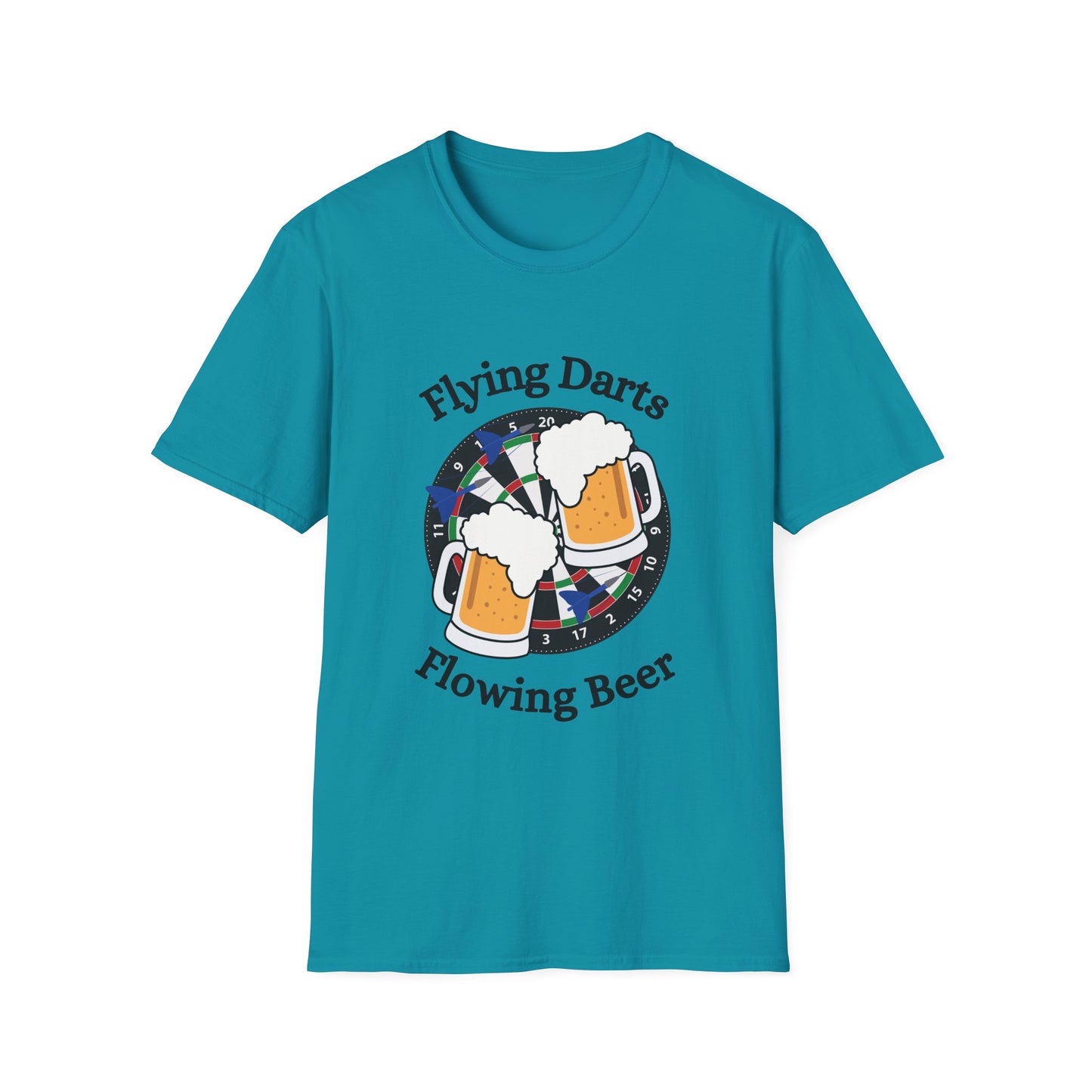 Funny flying darts flowing beer Unisex Darts Shirt