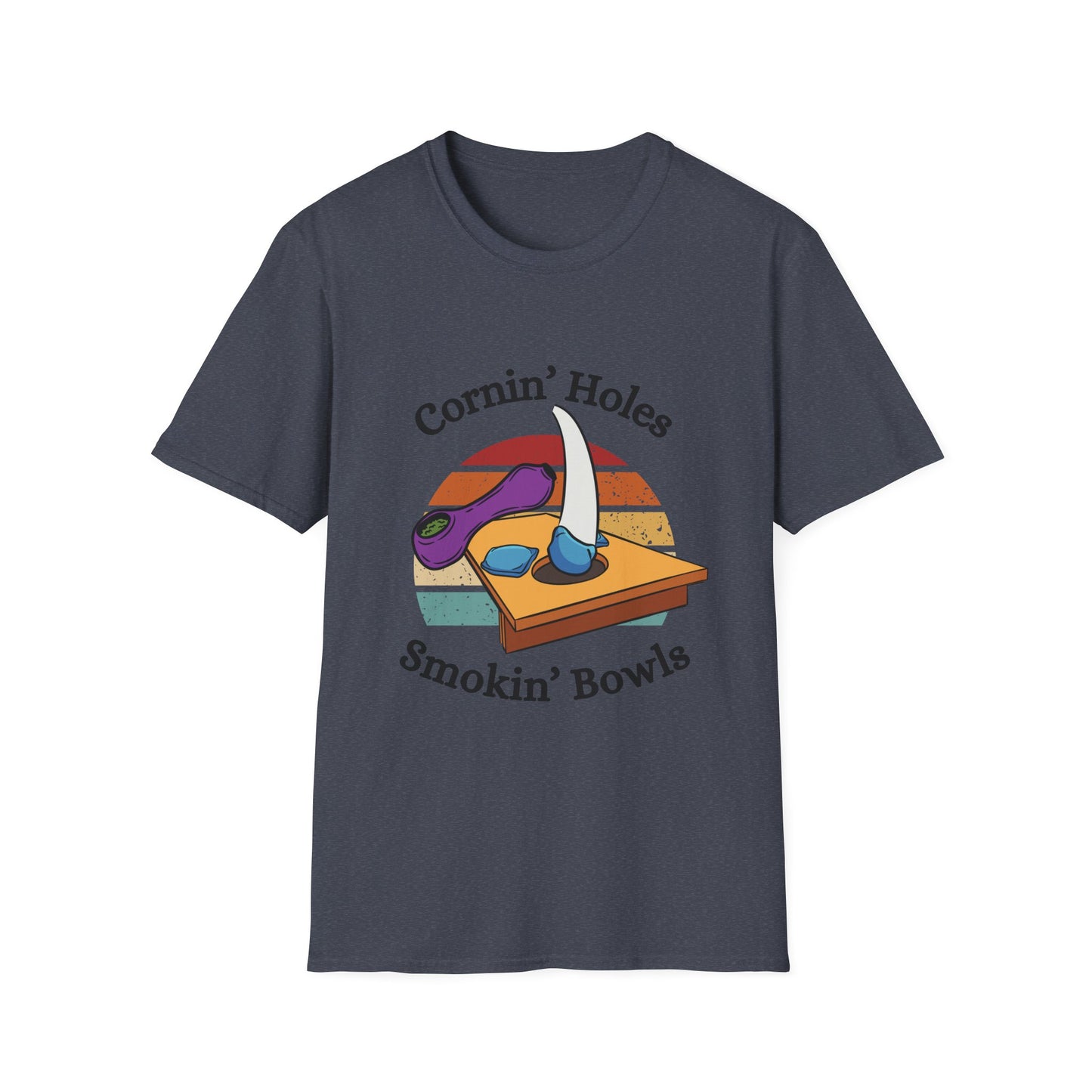 Funny cornin holes & smokin bowls Unisex Cornhole Shirt