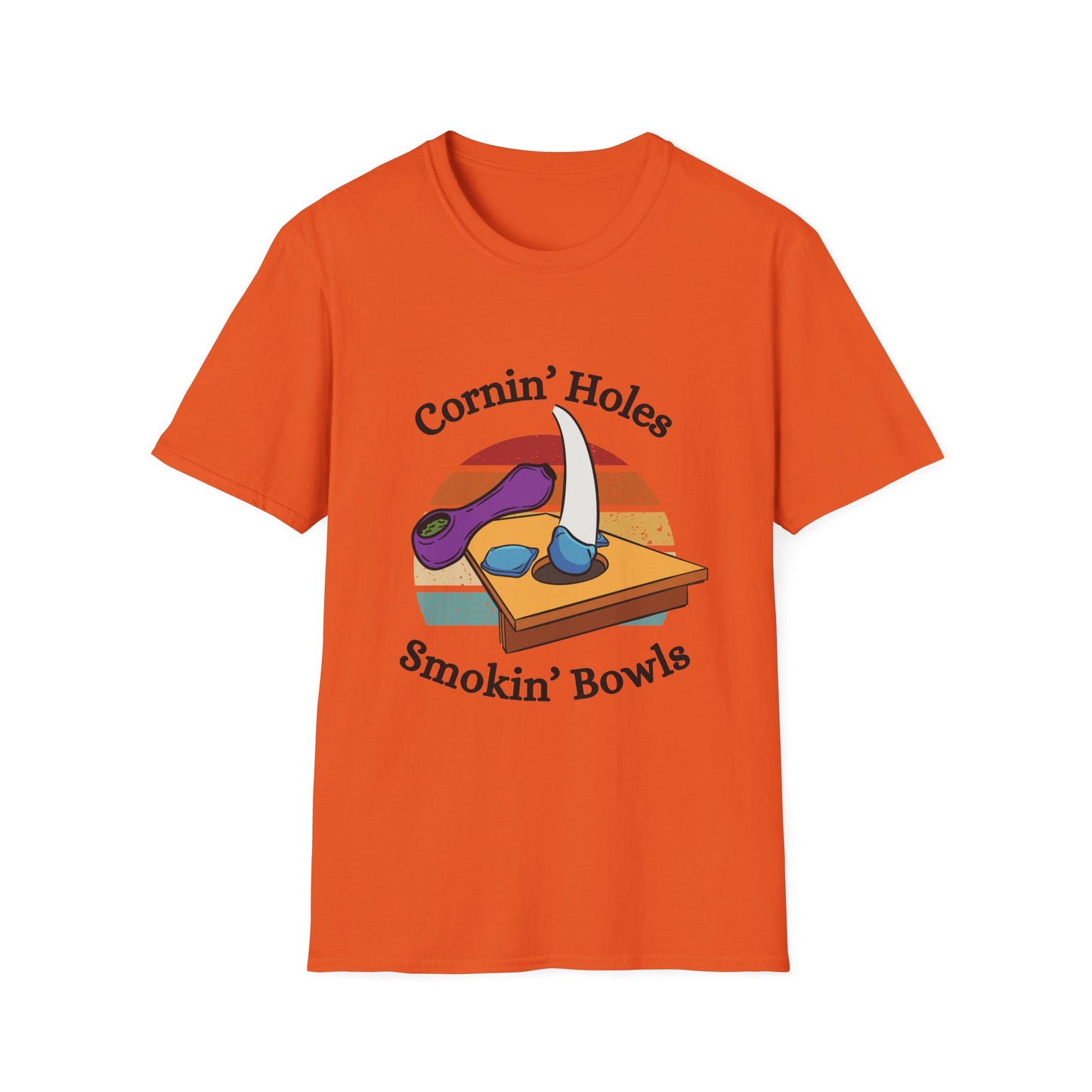 Funny cornin holes & smokin bowls Unisex Cornhole Shirt