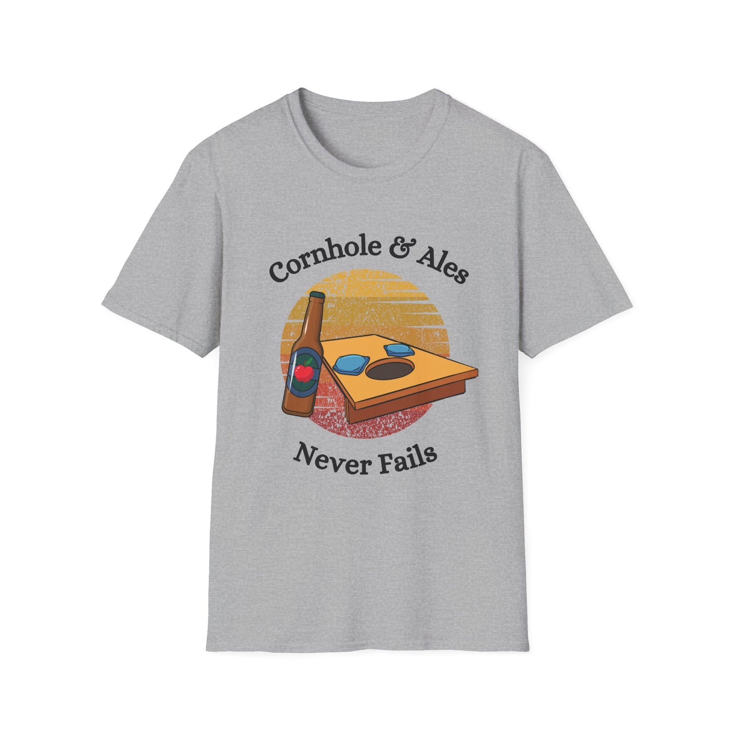 Funny cornhole and ales never fails Unisex Cornhole Shirt