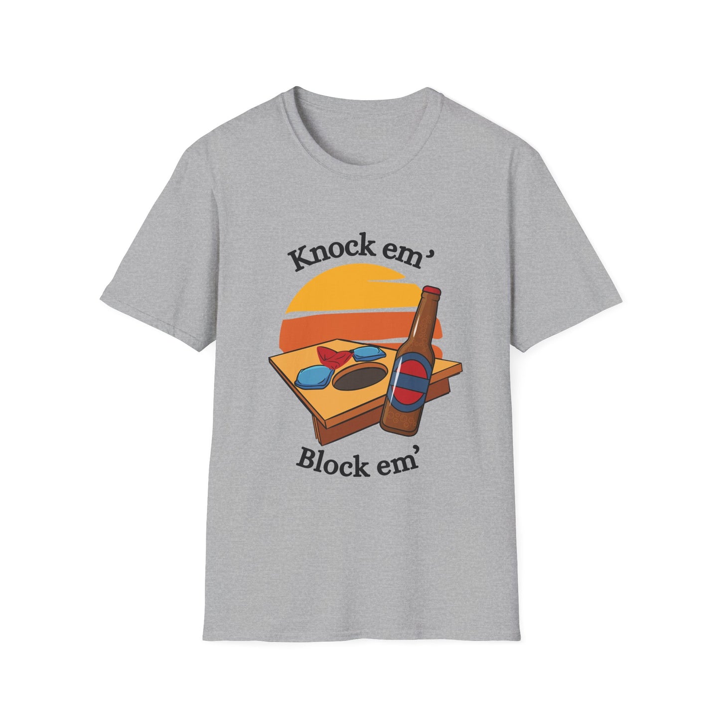 Funny knock em & block em Unisex Cornhole Shirt