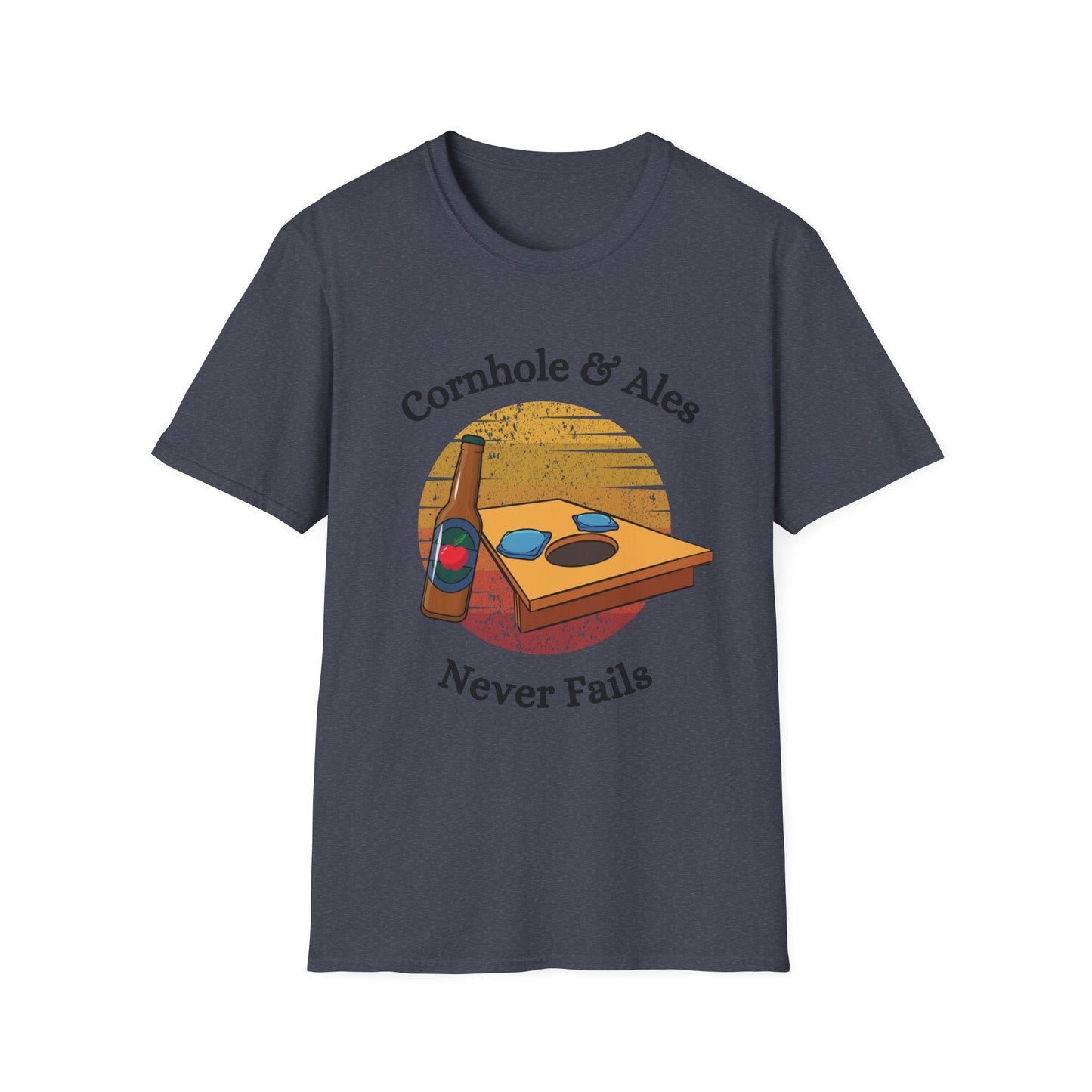 Funny cornhole and ales never fails Unisex Cornhole Shirt