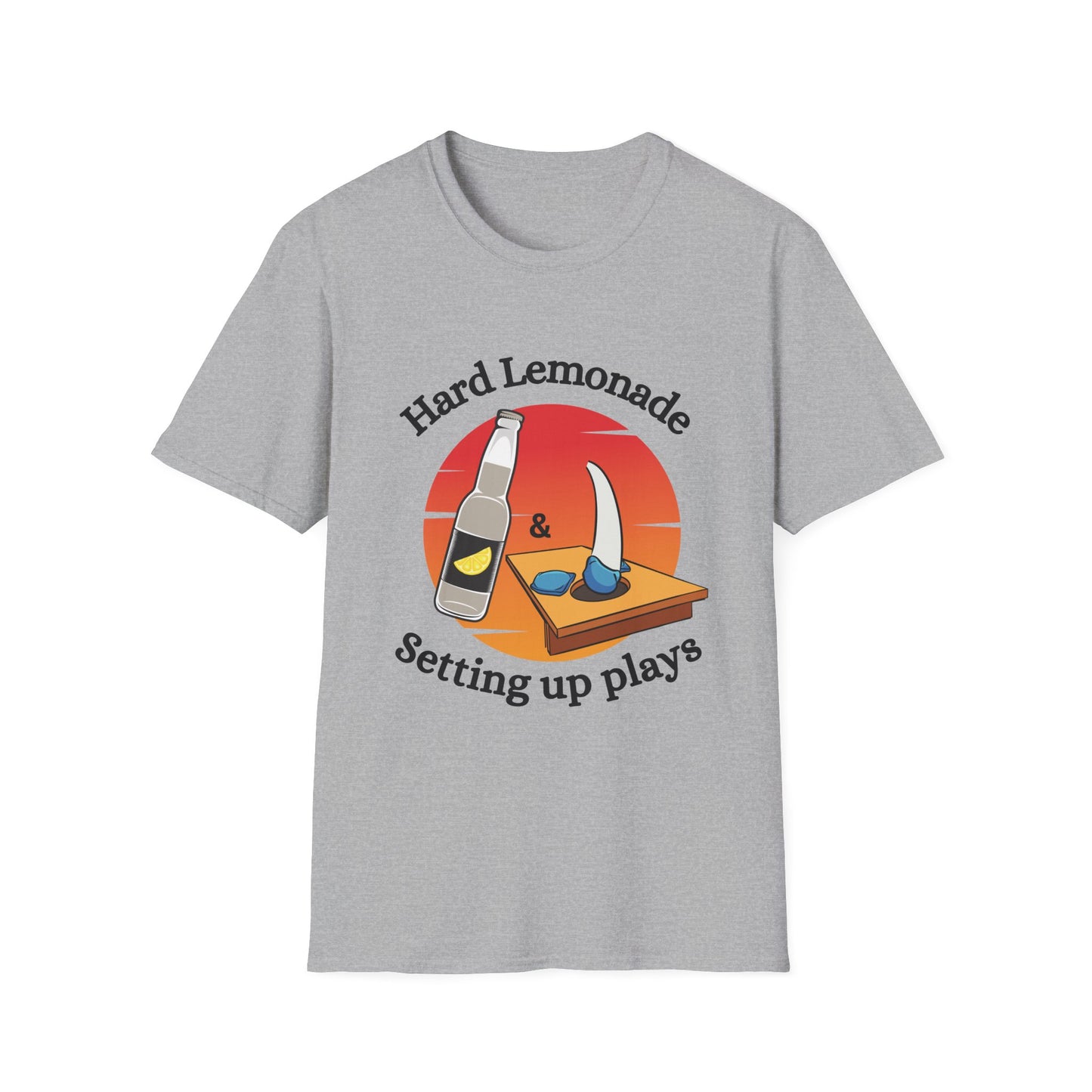 Funny hard lemonade setting up plays Unisex Cornhole Shirt