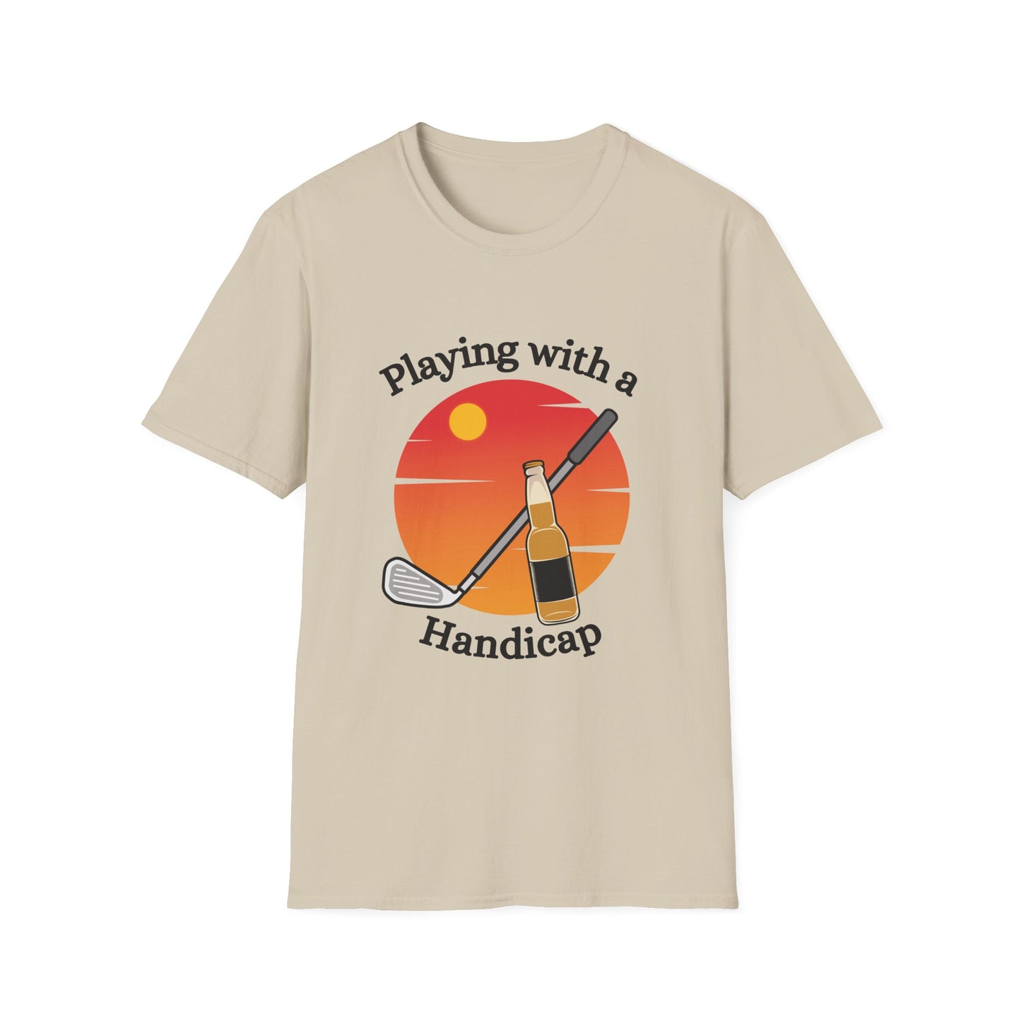 Funny playing with a handicap Unisex Golf Shirt