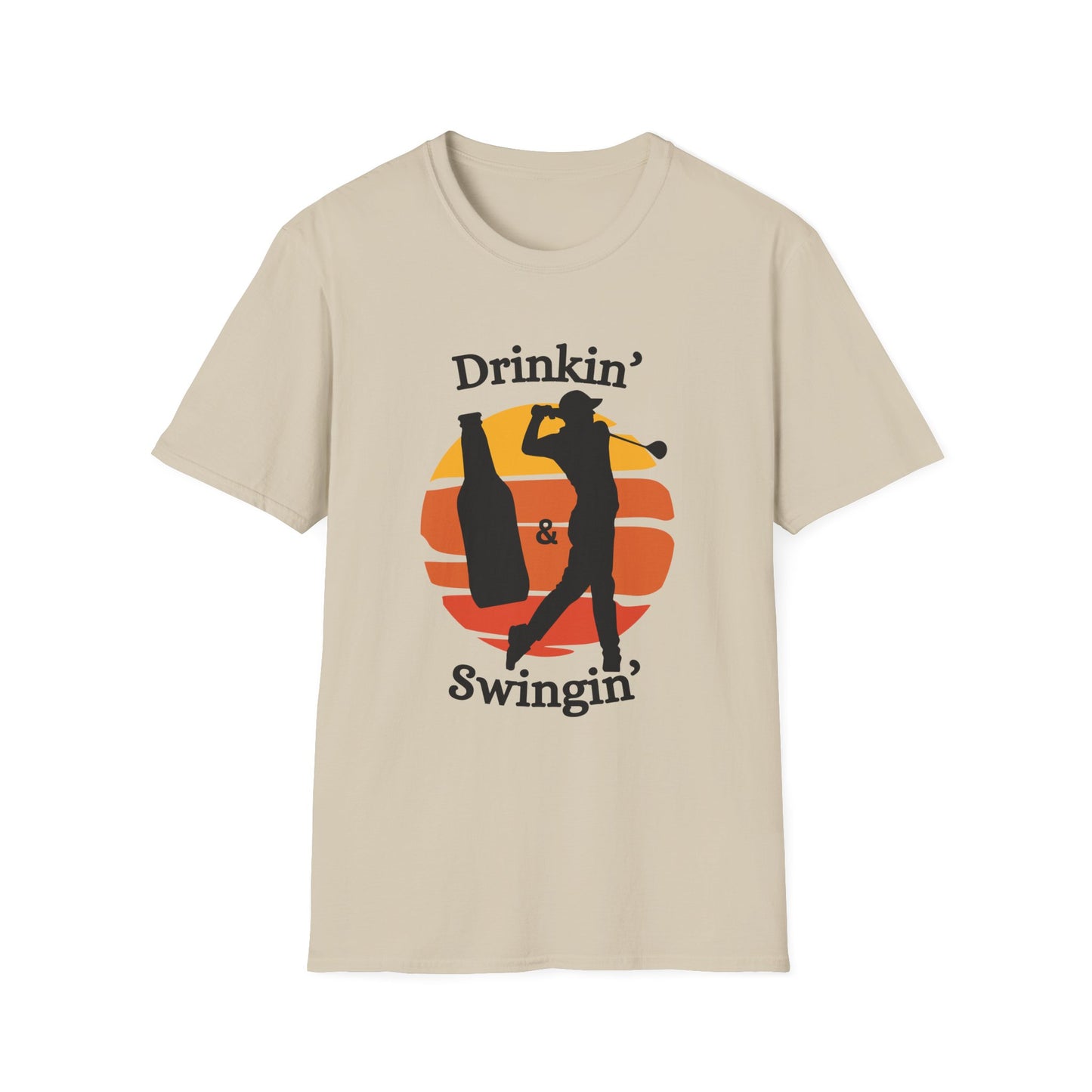 Funny drinkin & swingin Unisex Gold Shirt