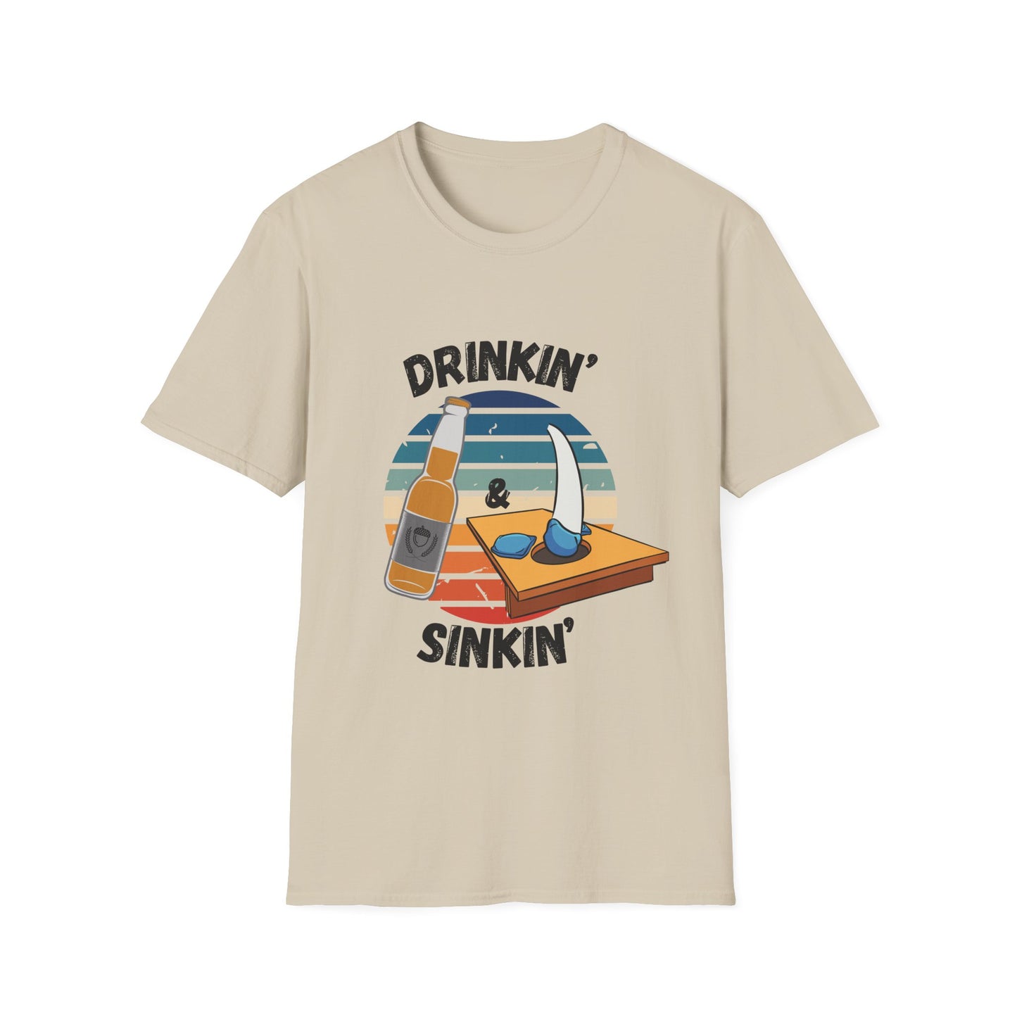 Funny drinking & sinkin Unisex Cornhole Shirt