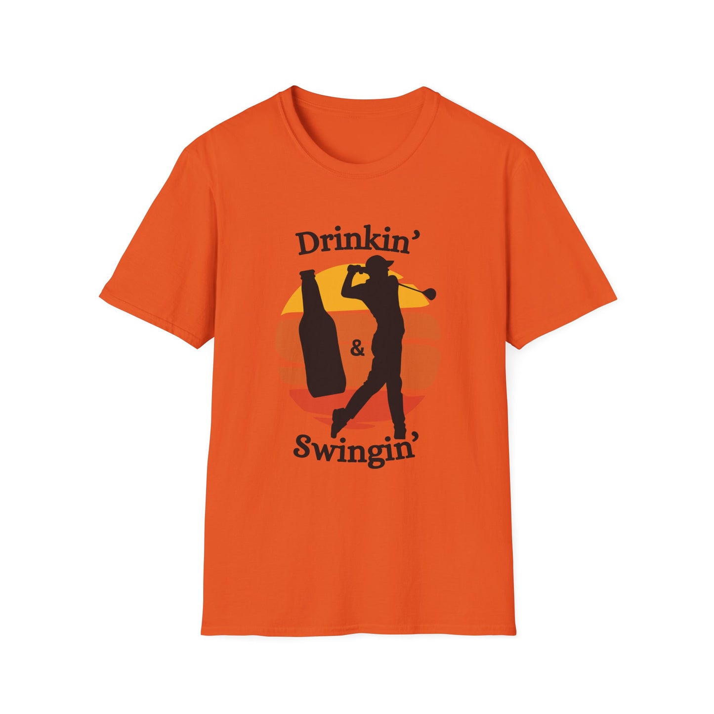 Funny drinkin & swingin Unisex Gold Shirt