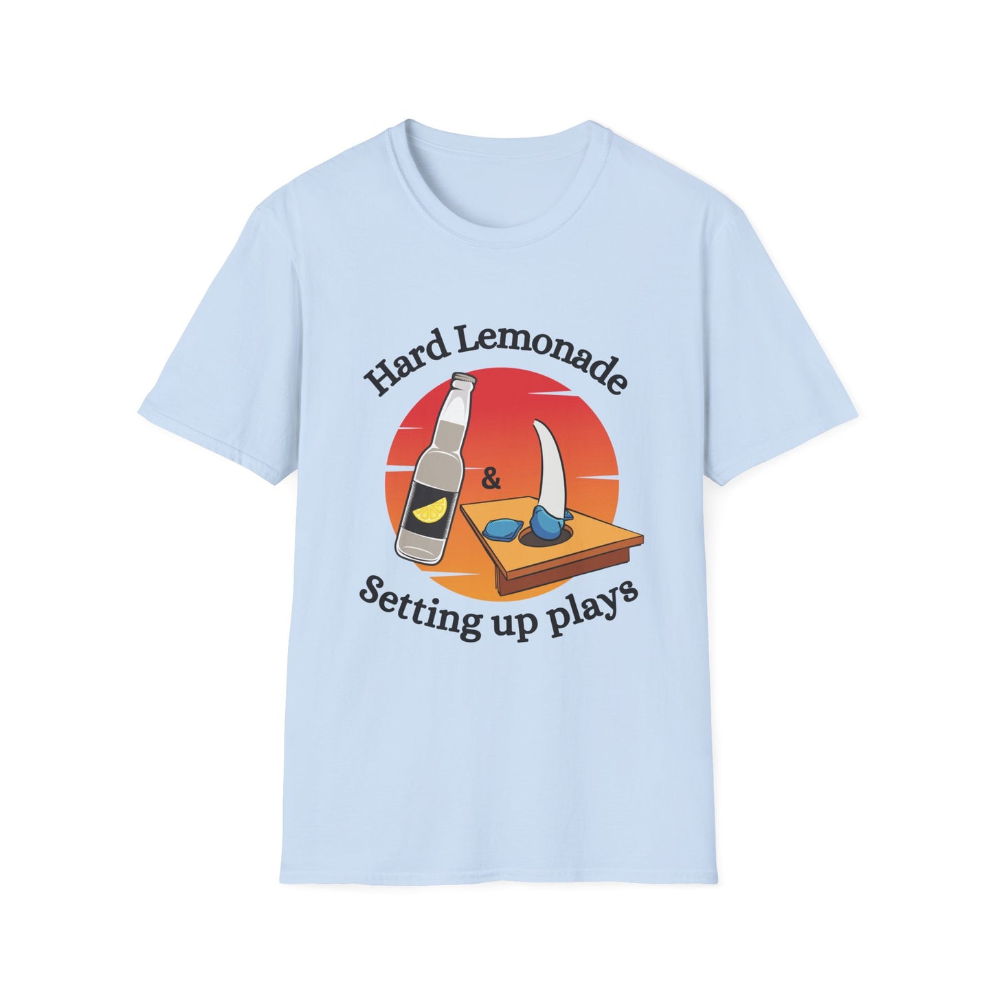 Funny hard lemonade setting up plays Unisex Cornhole Shirt