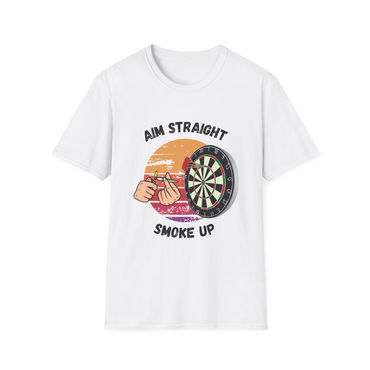 Funny aim straight smoke up Unisex Darts Shirt