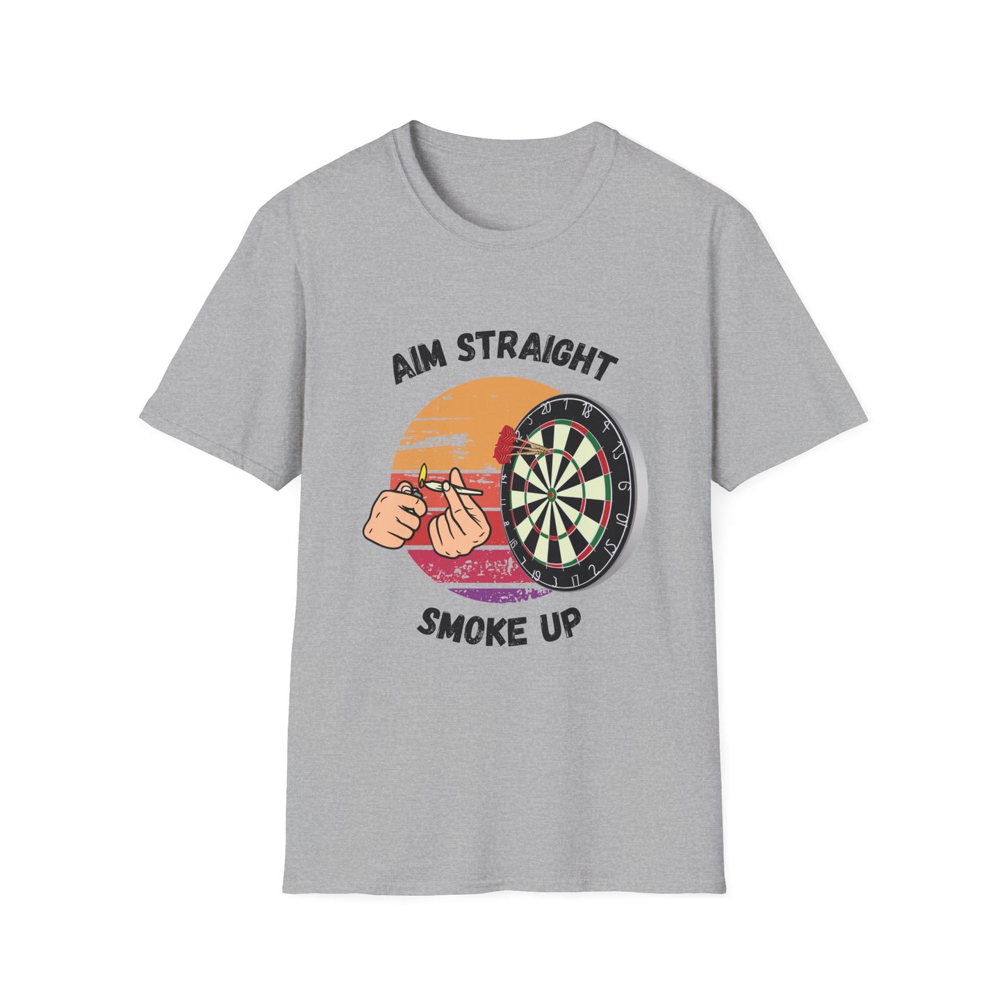 Funny aim straight smoke up Unisex Darts Shirt