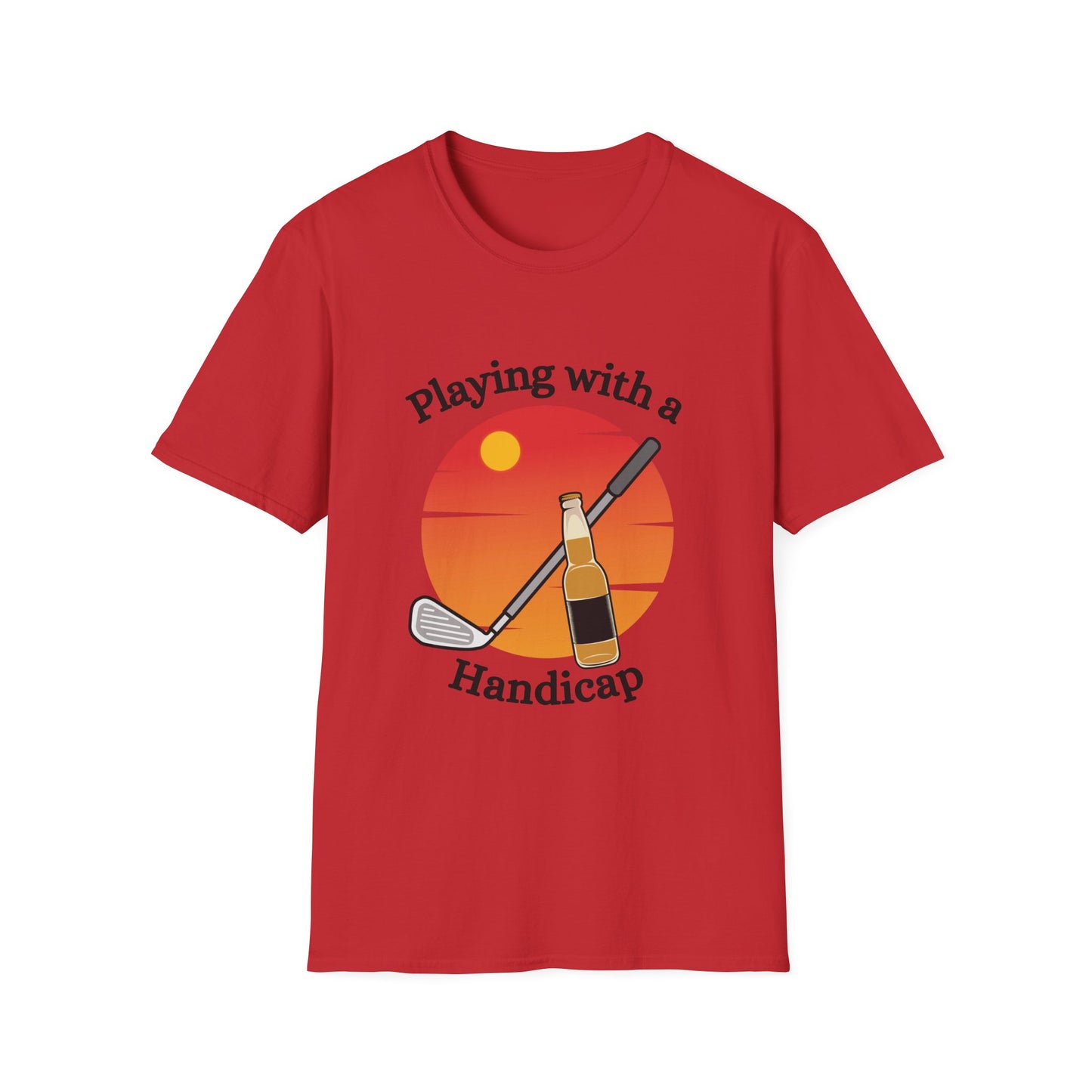 Funny playing with a handicap Unisex Golf Shirt