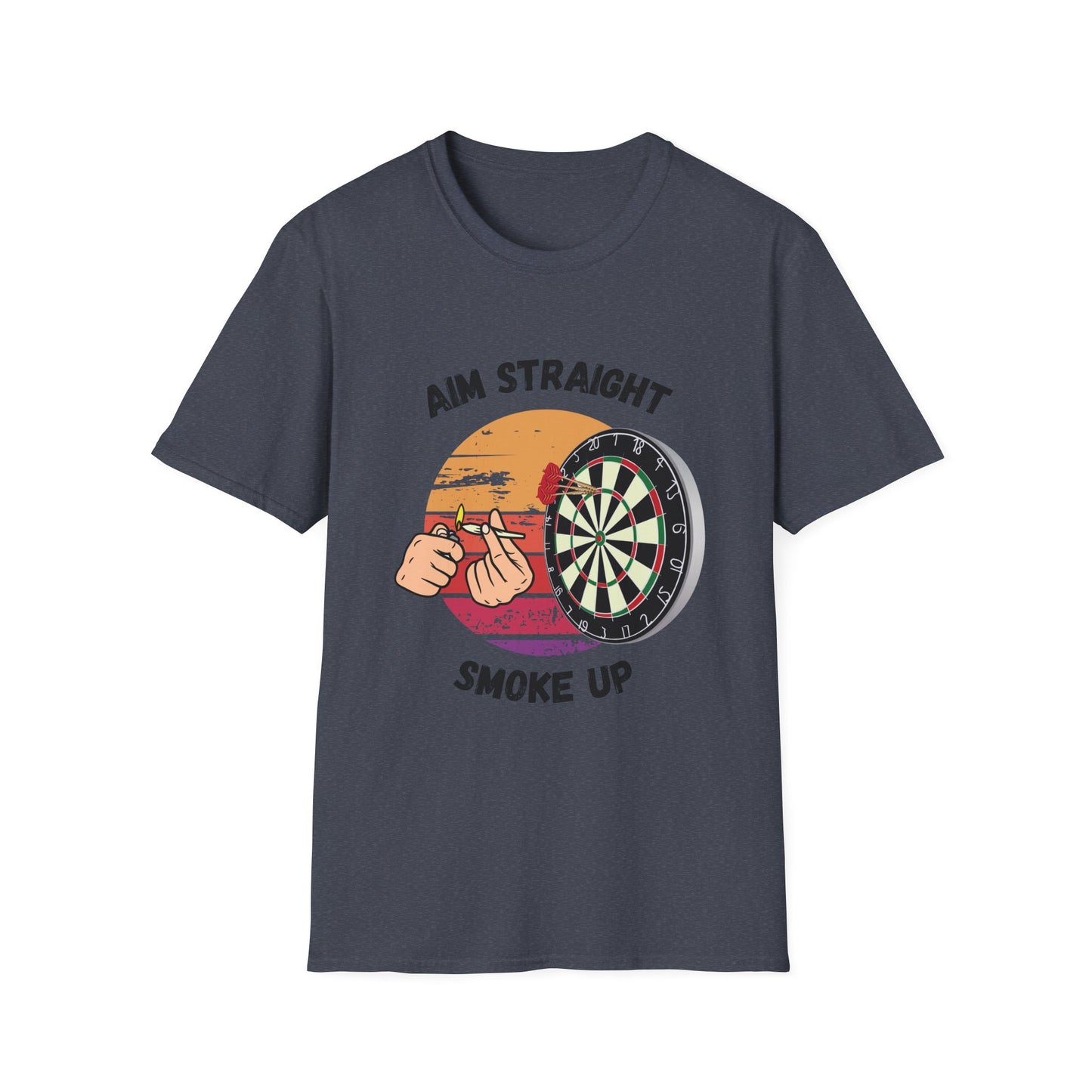 Funny aim straight smoke up Unisex Darts Shirt