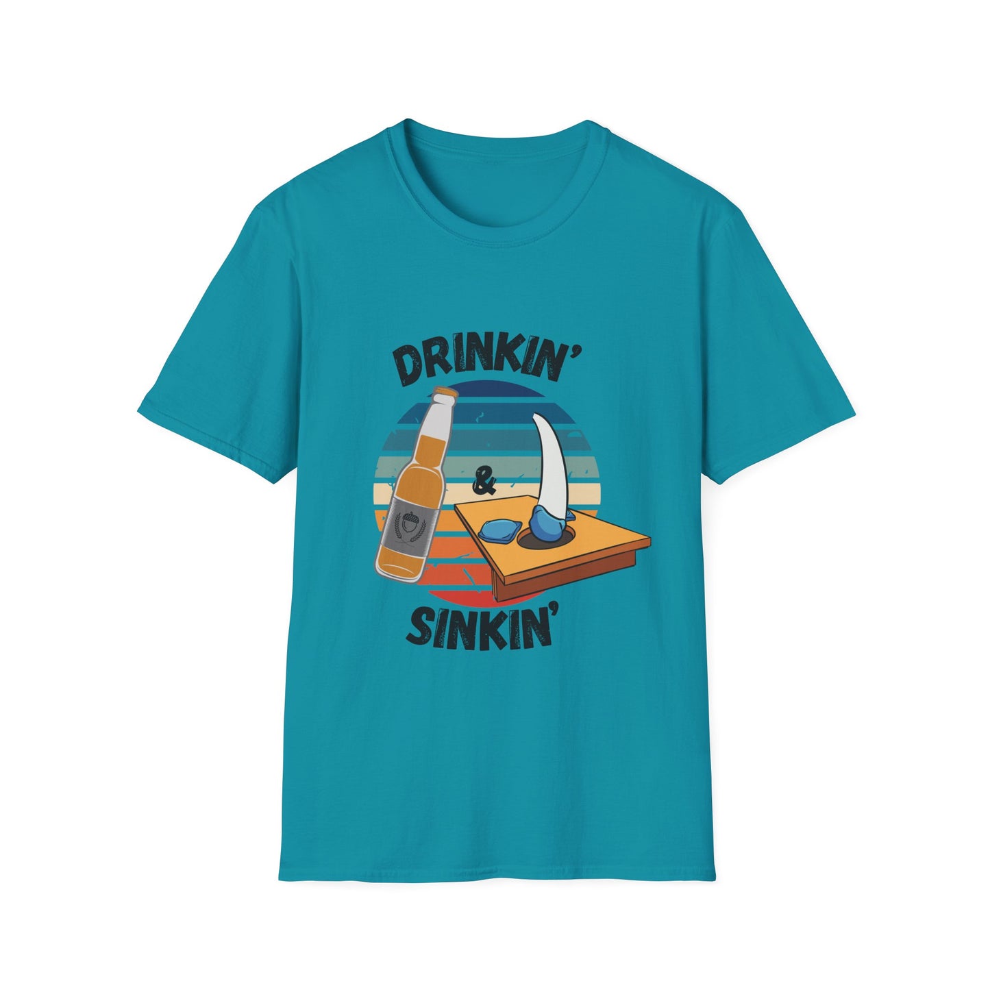 Funny drinking & sinkin Unisex Cornhole Shirt