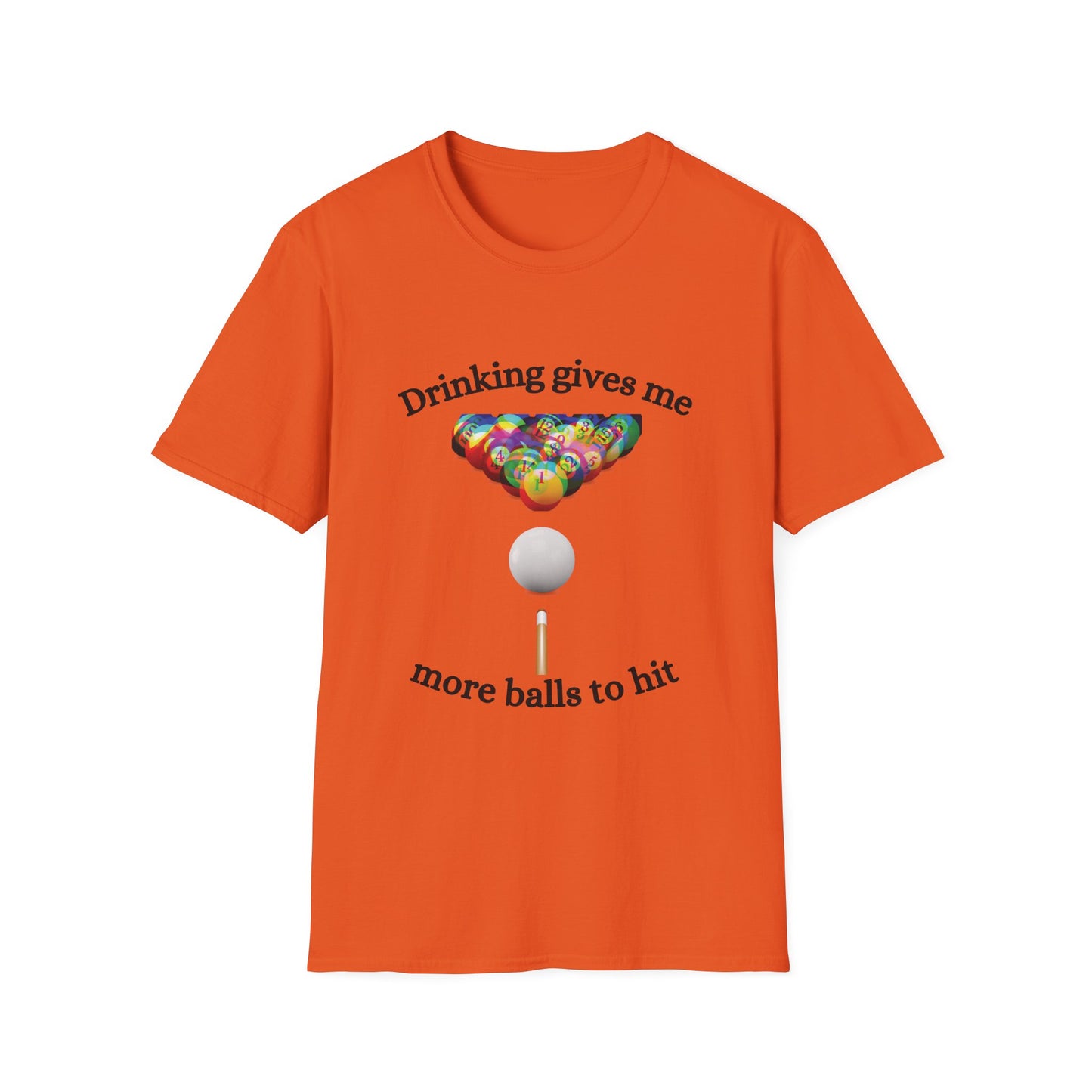 Funny drinking gives me more balls to hit Unisex Billiards/Pool Shirt